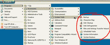 Windows XP System Tools